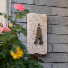 Deluxe Limestone Brass Washroom Sign-2