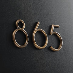 Three-Dimensional Metal Brass B&B Hotel House Number