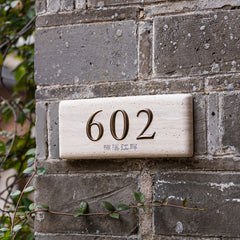 High-End MISHE DESIGN Custom Limestone & Brass Nameplates
