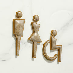 Luxury Marble & Aluminium Bathroom Sign-2