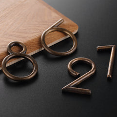 Three-Dimensional Metal Brass B&B Hotel House Number