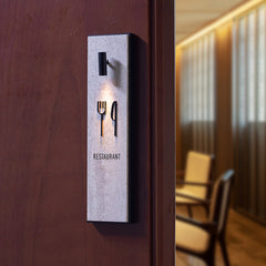 Upscale Hotel Stone Sign Restaurant Shower