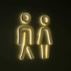 Exclusive Custom illuminated Bathroom Restroom Sign