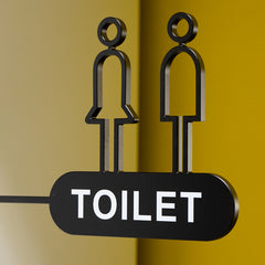 Premium Matt Surface Side Mount Restroom Sign