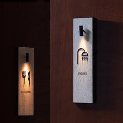 Upscale Hotel Stone Sign Restaurant Shower