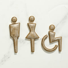 Luxury Marble & Aluminium Bathroom Sign-2