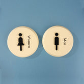 Sophisticated Bathroom Retreat with High-End Style aluminum Toilet Sign