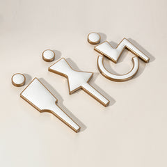 Luxury Marble & Aluminium Bathroom Sign Disabled Sign-2