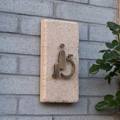 Deluxe Limestone Brass Washroom Sign-2
