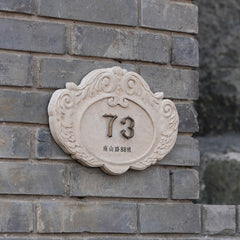 Handcrafted Luxury Personalized Limestone & Brass Nameplates Sign