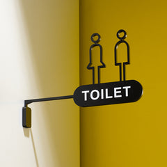 Premium Matt Surface Side Mount Restroom Sign