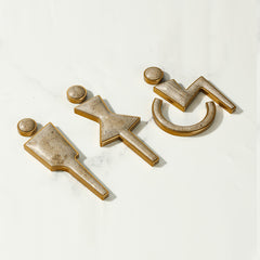 Luxury Marble & Aluminium Bathroom Sign-2