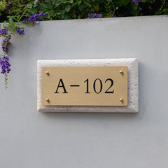 300mm X 150mm Metal Brass Limestone Sign Customization