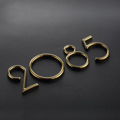 Luxury Metal Brass Three-Dimensional Numbers Signs