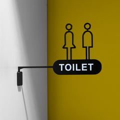 Premium Matt Surface Side Mount Restroom Sign