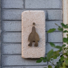 Deluxe Limestone Brass Washroom Sign-2