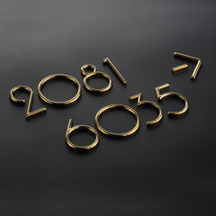 Luxury Metal Brass Three-Dimensional Numbers Signs