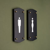 Exclusive Restroom Oasis with Elegant Ambiance Men & Women Toilet Sign