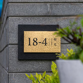 Timeless Elegance Personalized Flamed Stone and Brass Plaques Sign