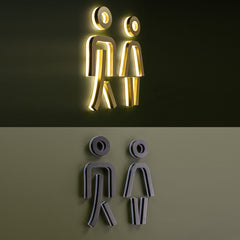 Exclusive Custom illuminated Bathroom Restroom Sign