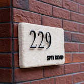Unique Customized Brass and Limestone Nameplates for Sophisticated Interiors