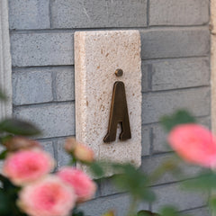 Deluxe Limestone Brass Washroom Sign-2