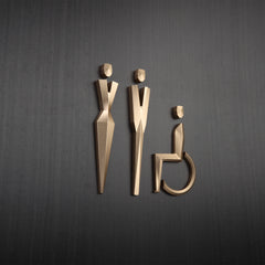 Luxury Metal Aluminum Restroom Toilet Sign