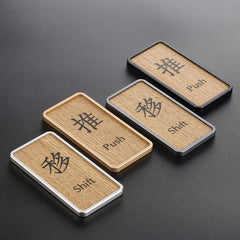 Japanese Style Wood Grain Push Pull Sticker Reminder Reminder Sign