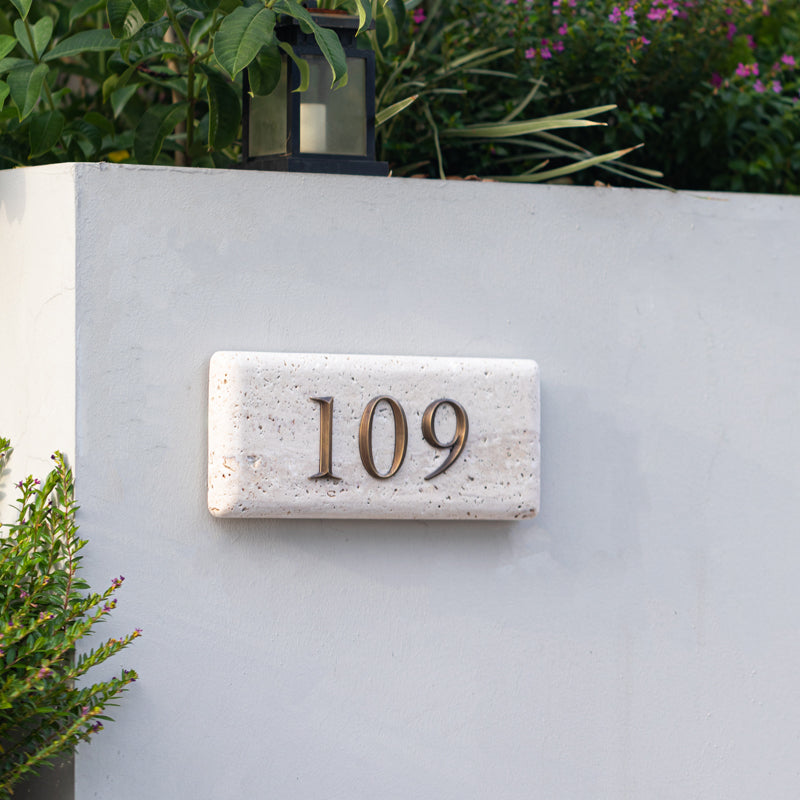 280mm X 120mm Limestone Address Number Signage