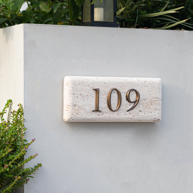 280mm X 120mm Limestone Address Number Signage