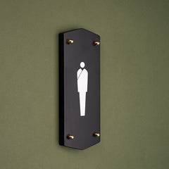 Exclusive Restroom Oasis with Elegant Ambiance Men & Women Toilet Sign