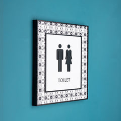 Sophisticated Lavatory with Modern Design Aluminum Toilet Sign