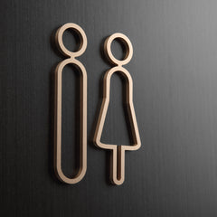 High End Metal Restroom Signage