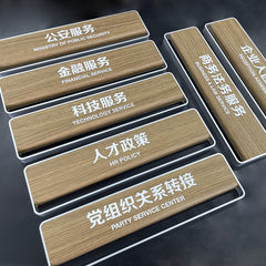 New High-end Luxury Wood Grain Acrylic Lightweight Office Doorplate