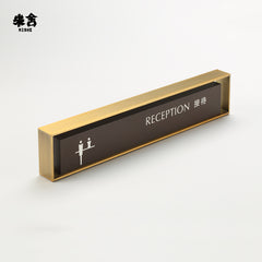 Modern Design Luxury Metal Aluminum Alloy Reception Sign