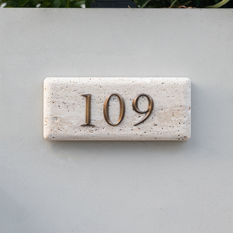 280mm X 120mm Limestone Address Number Signage