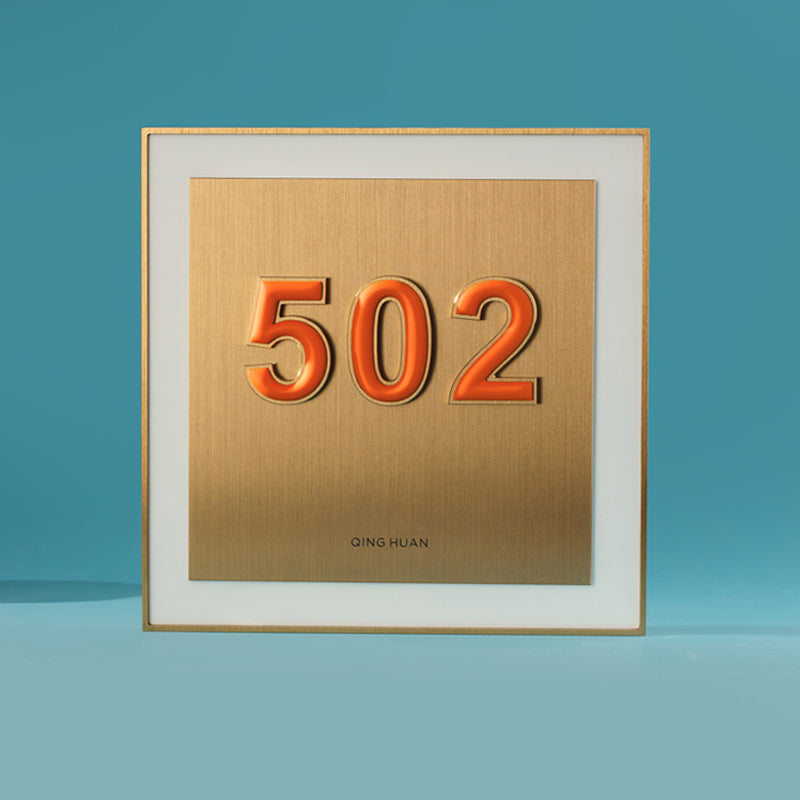 High-End Customized Hotel Metal Aluminum Guestroom Number Sign