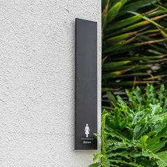 Luxury Restroom Space with Modern Elegance aluminum Toilet Sign