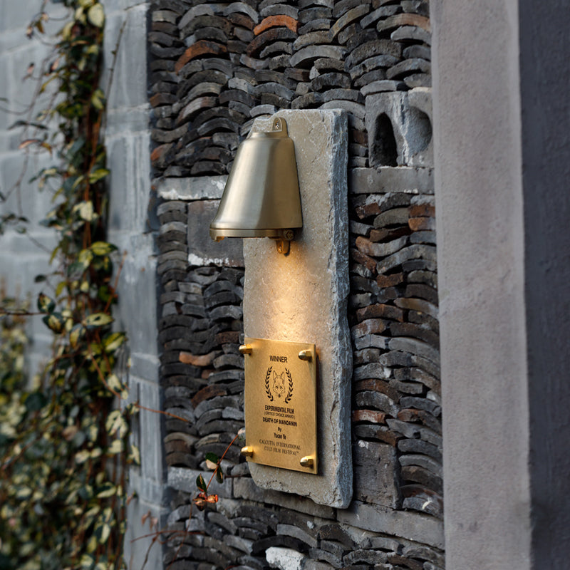 Bespoke MISHE Signage Brass and Limestone LED Signs for Prestigious Interiors