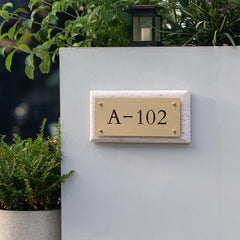 300mm X 150mm Metal Brass Limestone Sign Customization