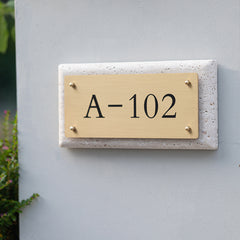 300mm X 150mm Metal Brass Limestone Sign Customization