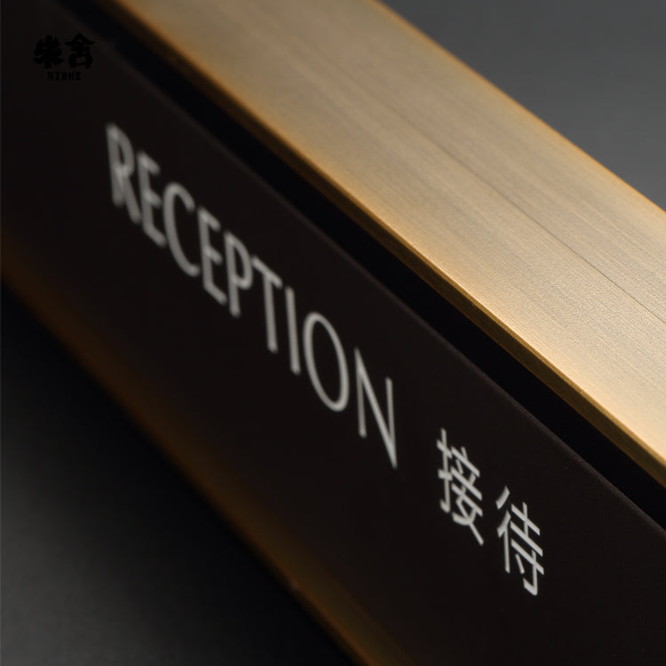 Modern Design Luxury Metal Aluminum Alloy Reception Sign